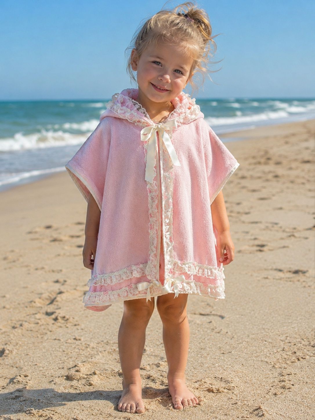 Badcape met Kant – Babyroze
