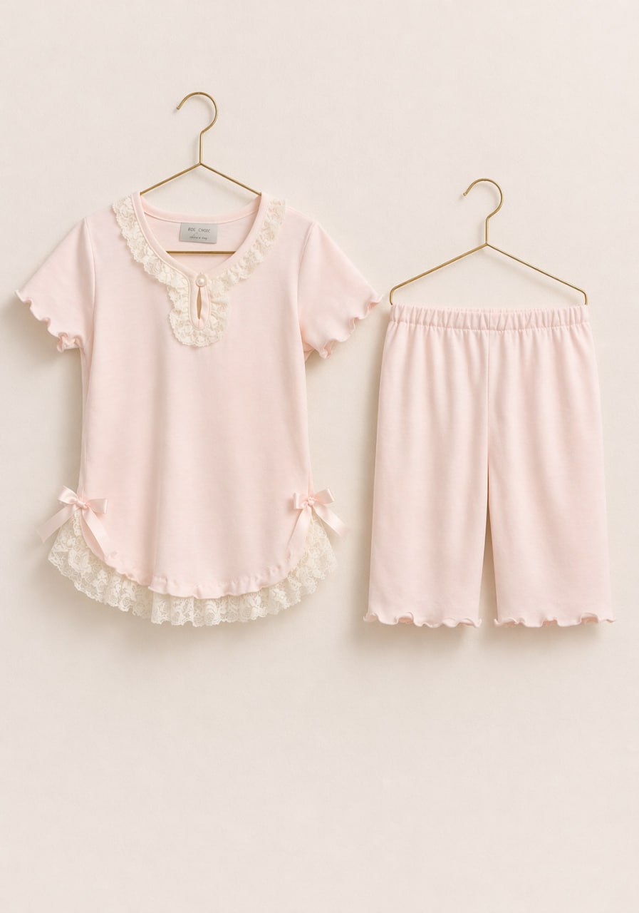Blush Lace Short Pyjama