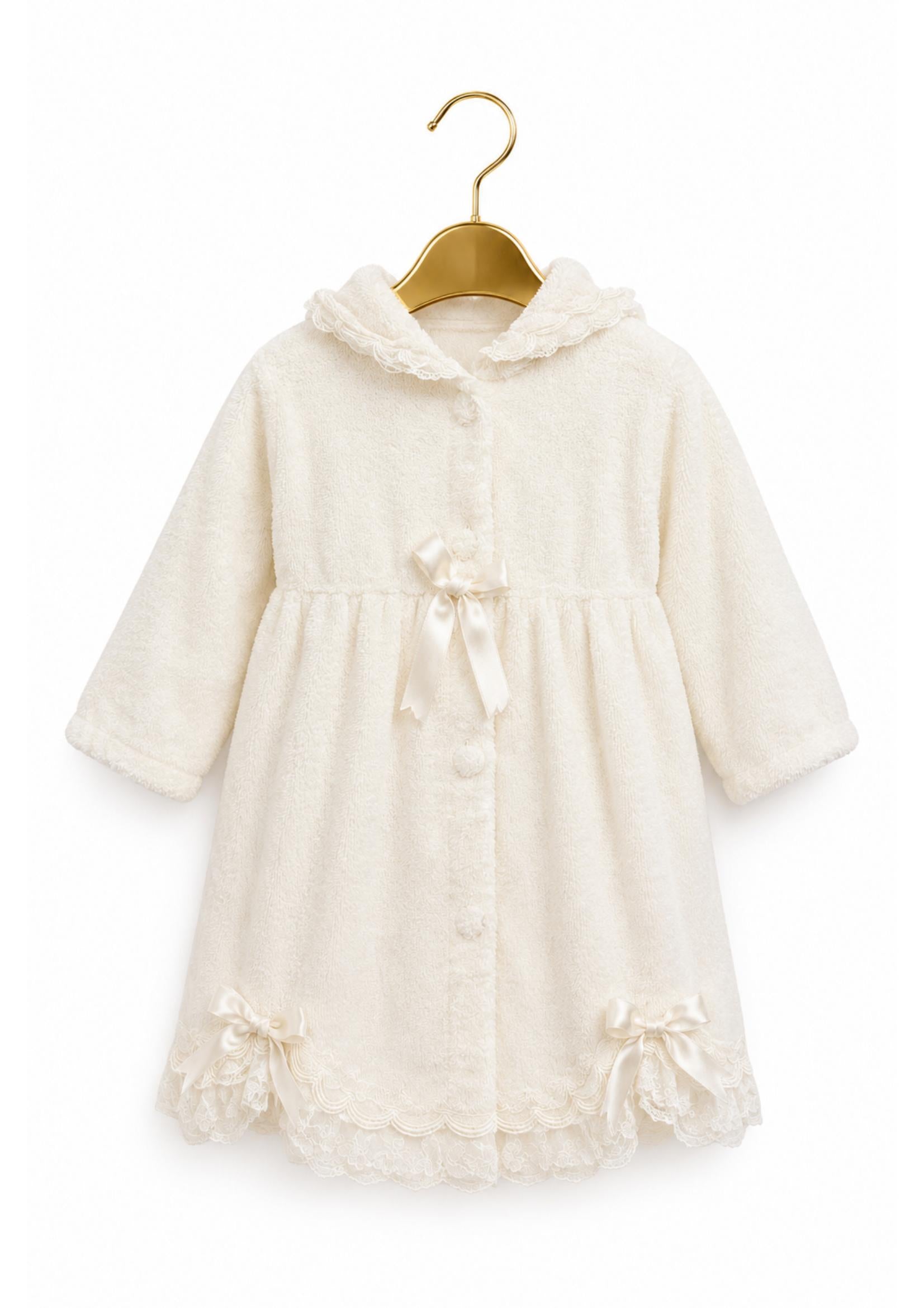 Kinderbadjas met Kant – Ivory